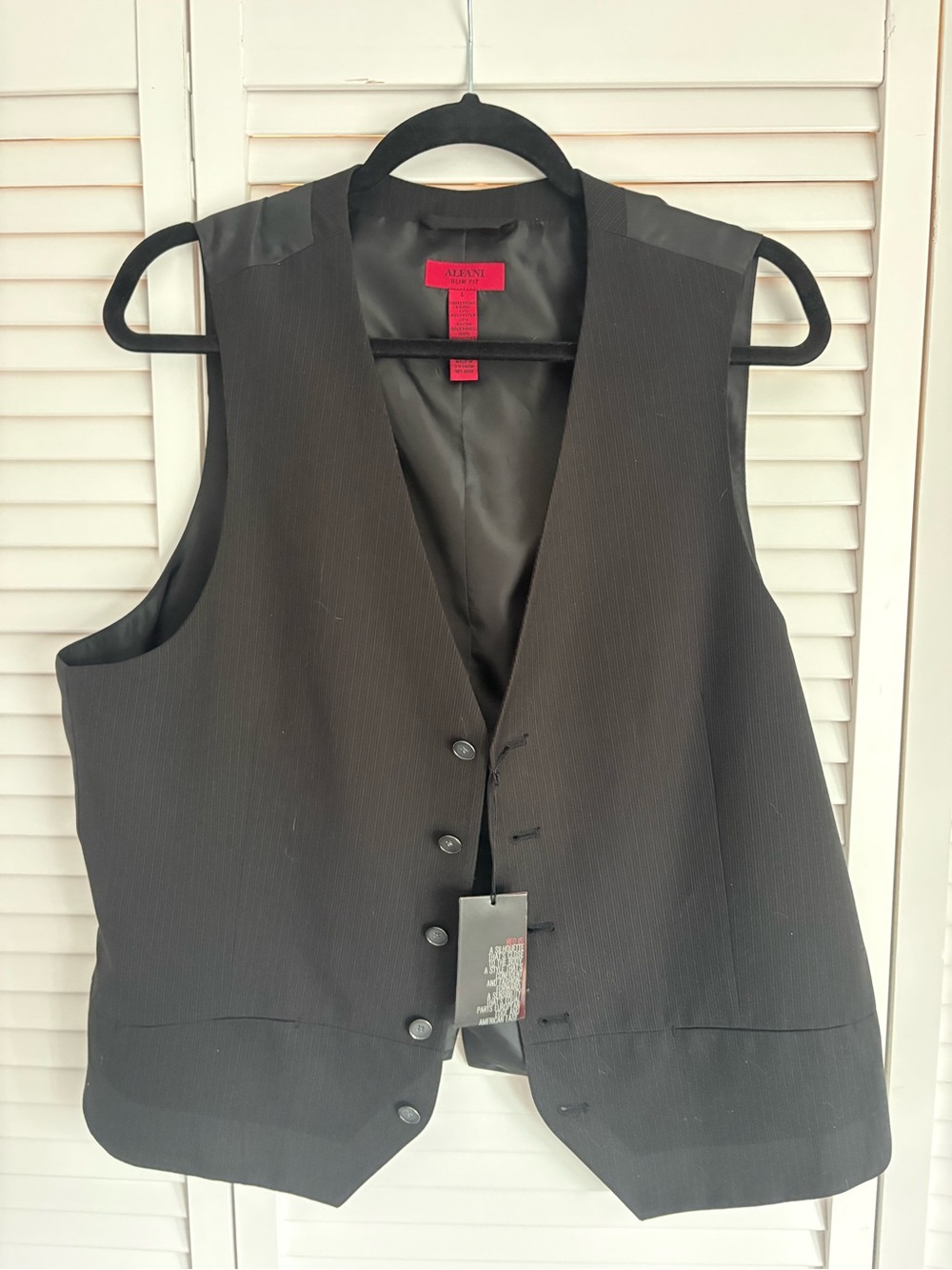 Alfani Black Pinstripe Men's Dress Vest